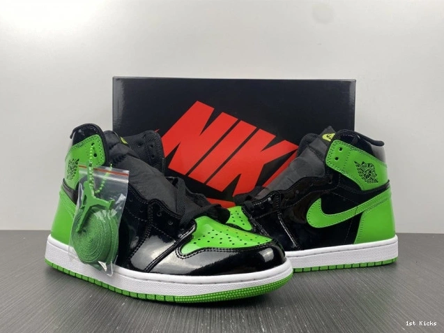 1st Kicks Shoes High 555088-030 1 OG Air Green Jordan Pine 0817